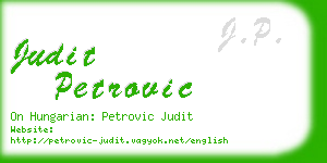 judit petrovic business card